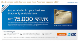 75,000-Point Bonus On The Business Gold Rewards Card from American Express OPEN!